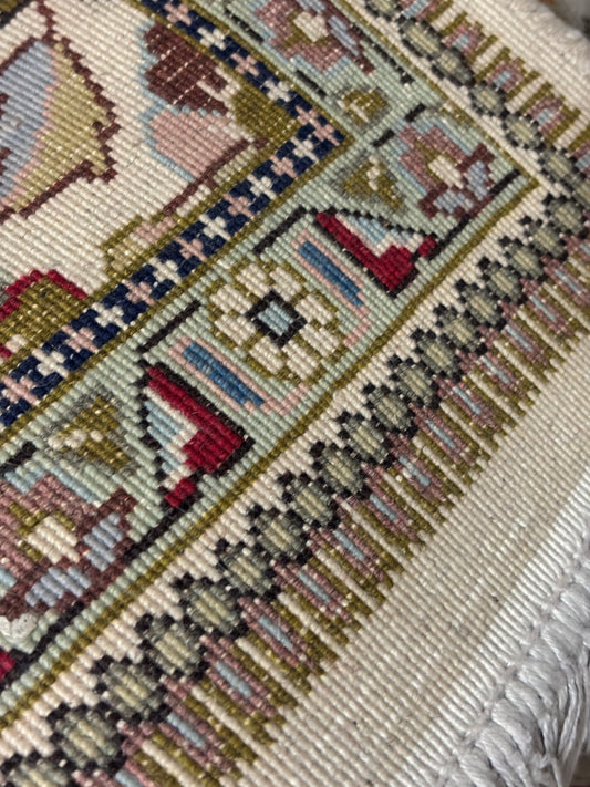 Handgeknüpfter Orientteppich Läufer 460 x 70 cm florales Muster