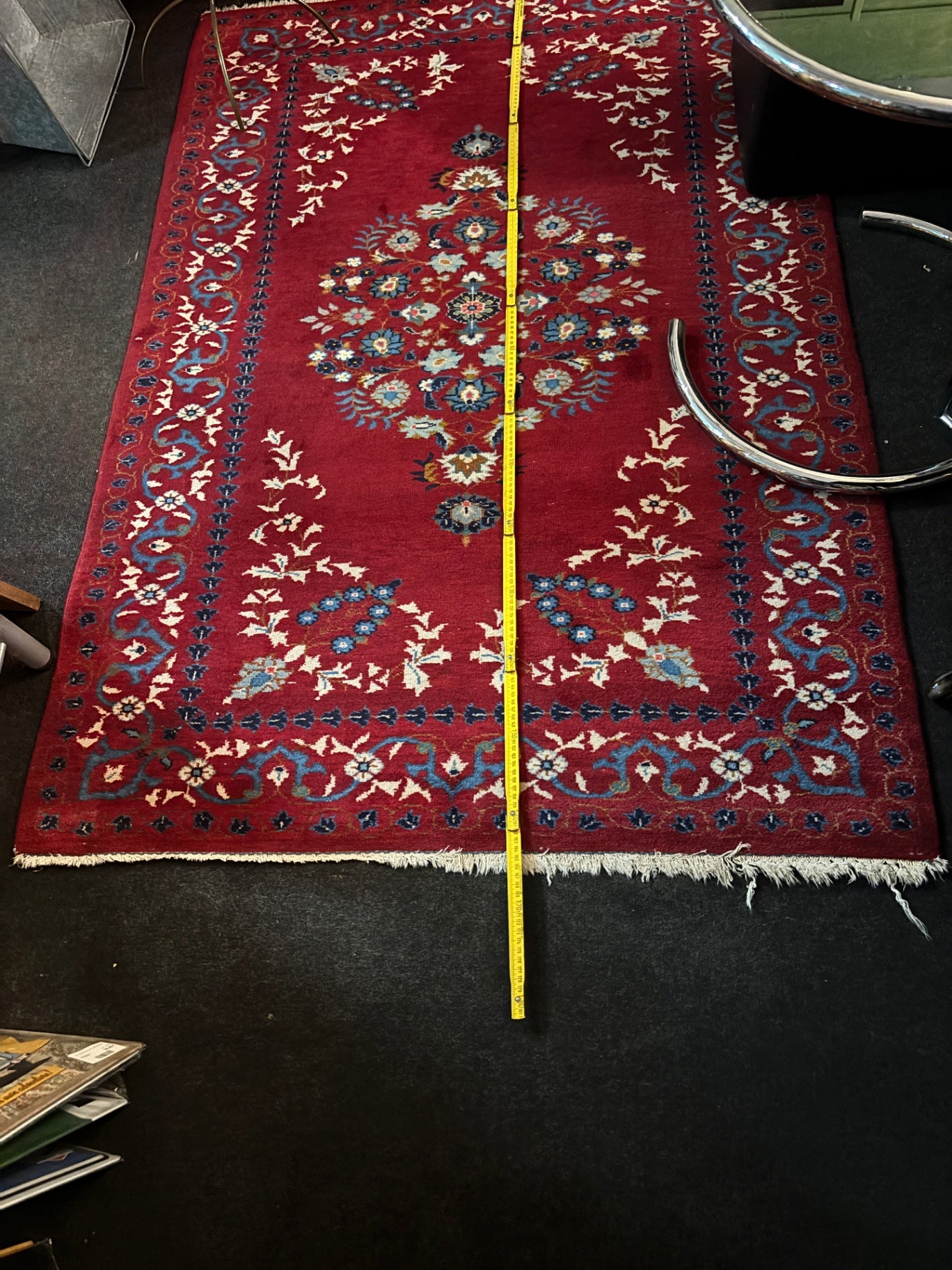 Handgeknüpfter Orientteppich Rot 165 x 110 cm florales Muster