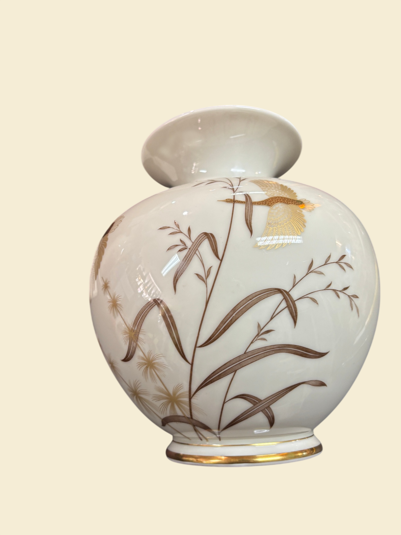 Porzellanvase Hutschenreuther Selb Japan-Dekor Golddekor 24 cm