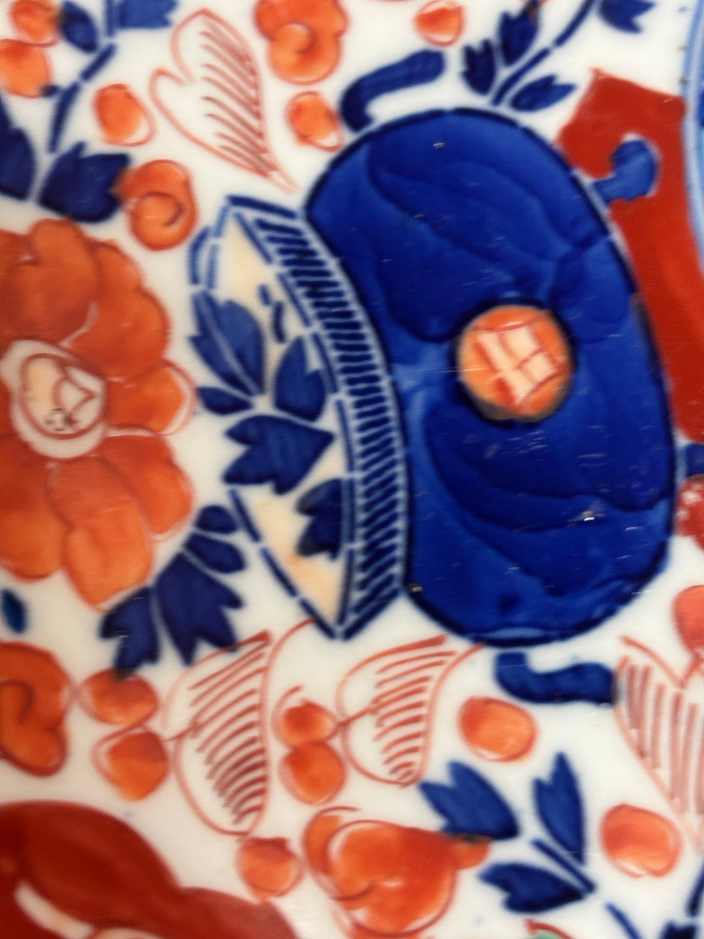 Imari Stil Porzellanteller Ø 30 cm Rot Blau Dekoteller China