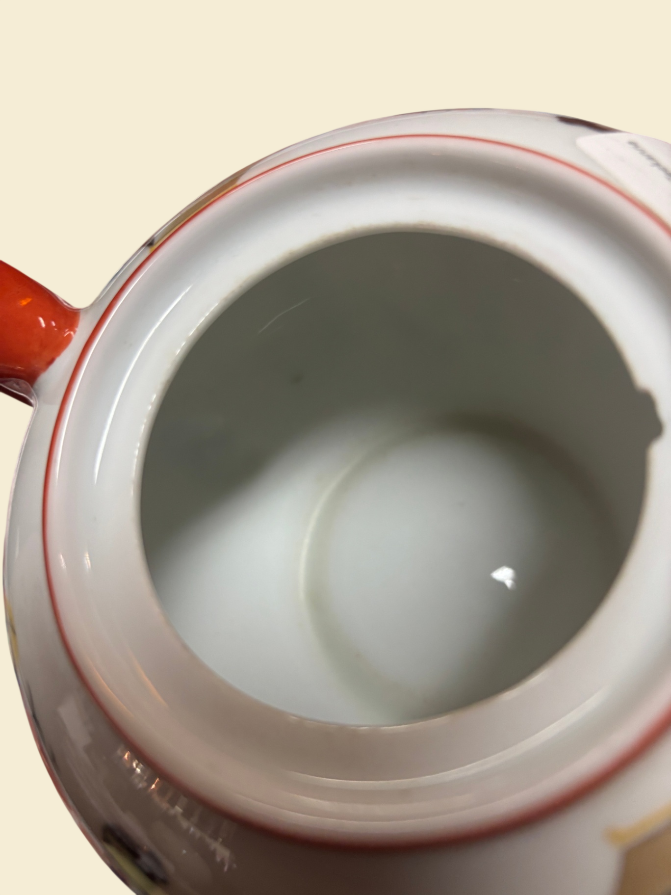  Eamag Alt Schönwald Porzellan Teekanne mit handgemaltem asiatischem Dekor