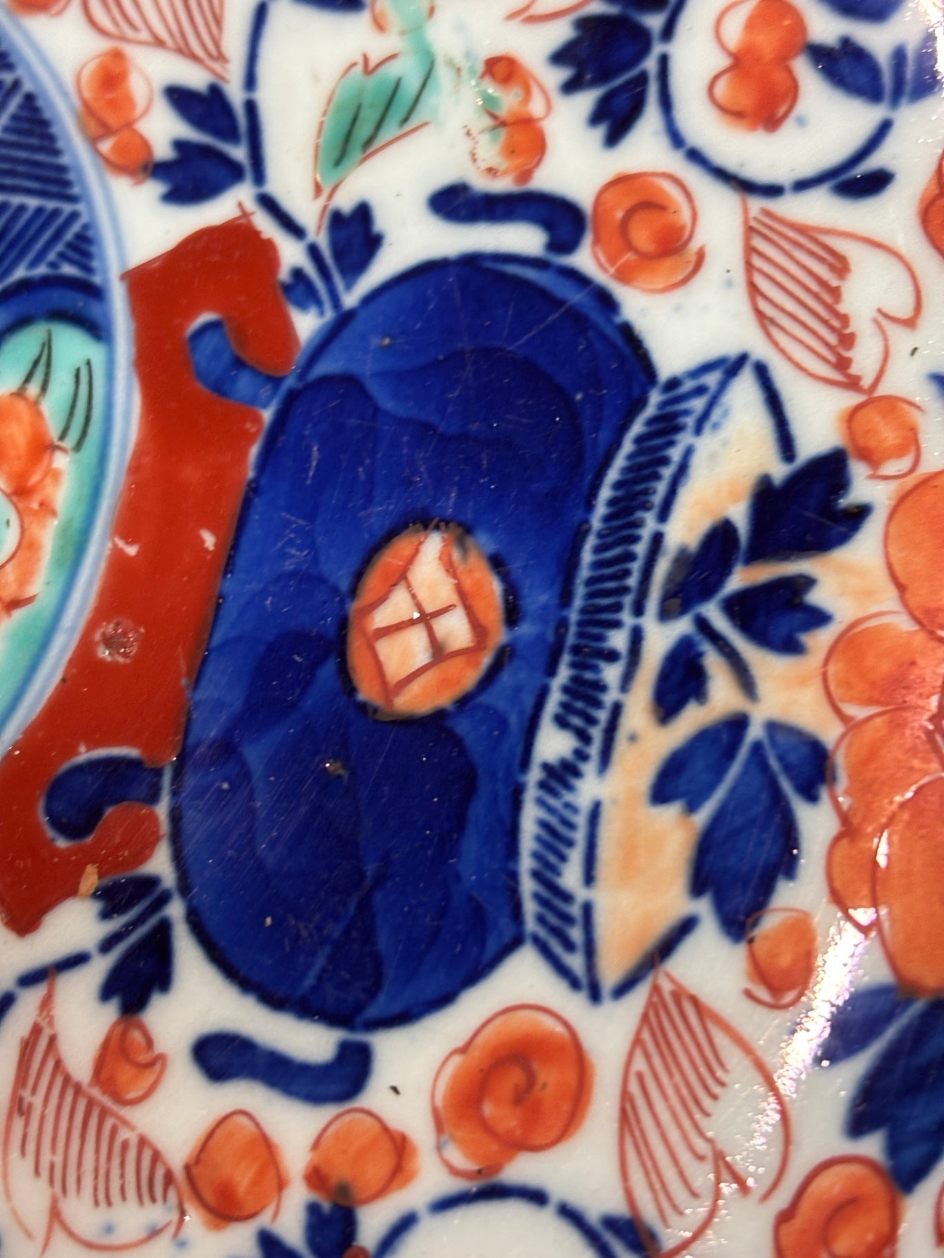 Imari Stil Porzellanteller Ø 30 cm Rot Blau Dekoteller China