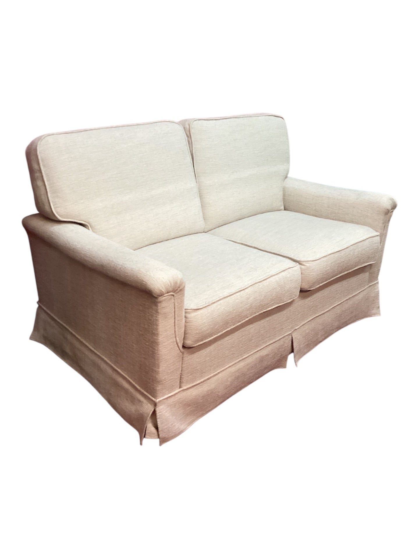 2-Sitzer Sofa Stoff beige mit losen Sitz- und Rückenkissen