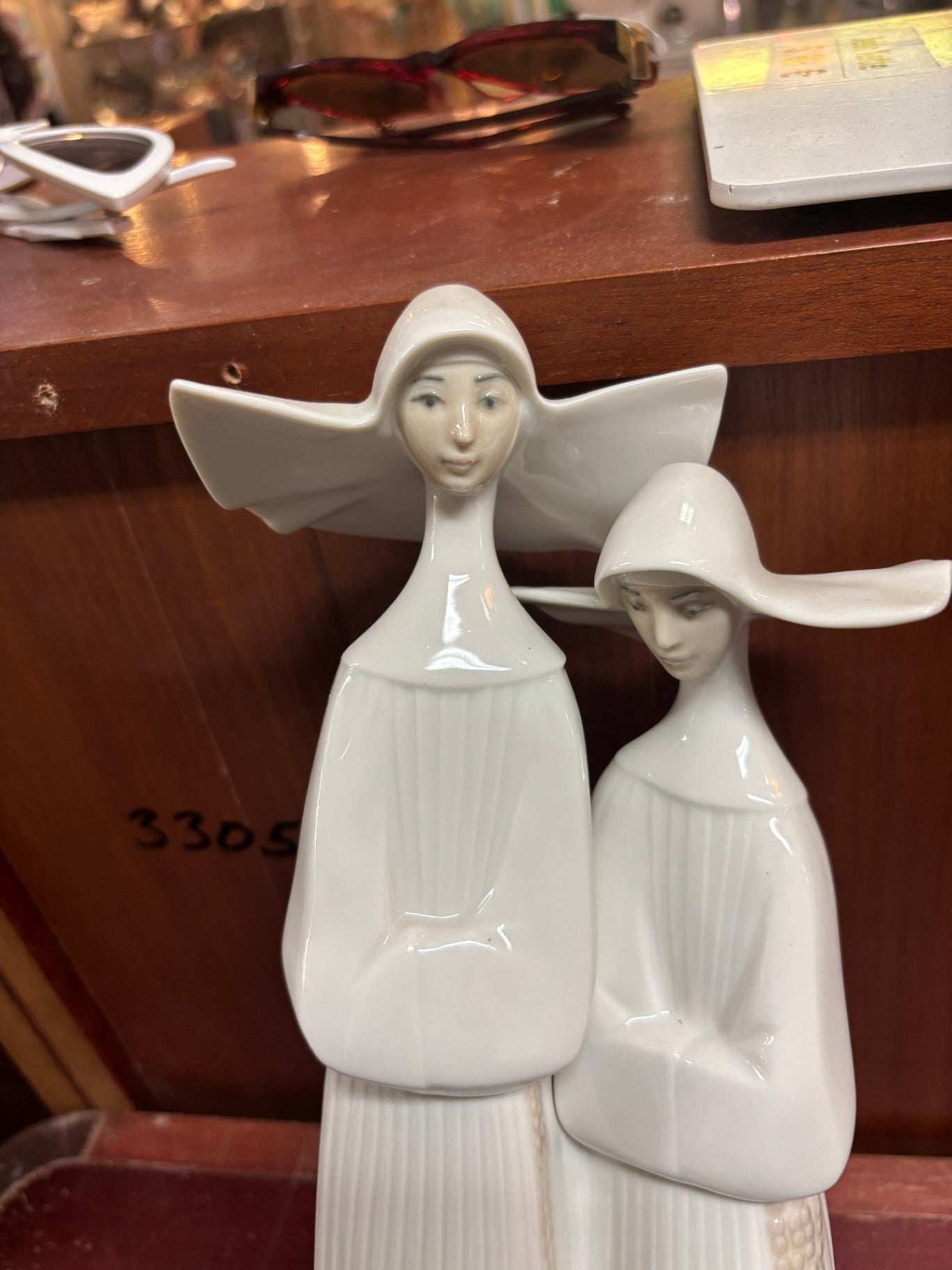 Lladró Porzellanfigur 4611 zwei Damen weiß Original Spanien DAISA 35 cm