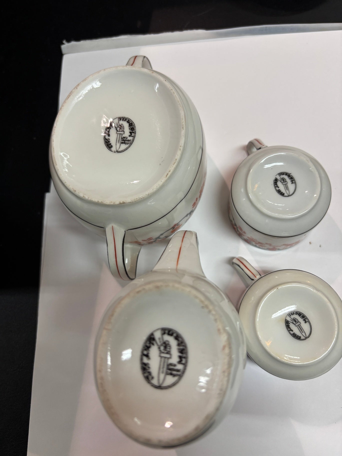 Mahes & Ebel Mährendorf Déjeuner Mokka Service 5-teilig Porzellan 1882