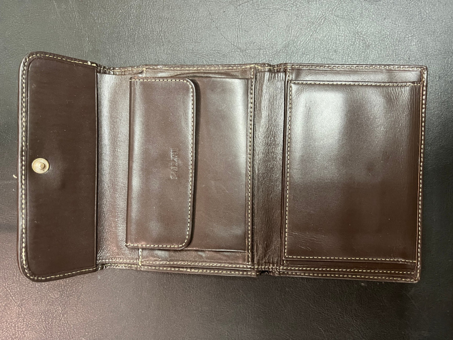 Pollini Geldbörse Monogramm Beige Braun Portemonnaie Klappbörse