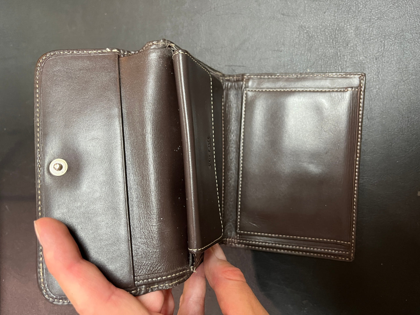 Pollini Geldbörse Monogramm Beige Braun Portemonnaie Klappbörse