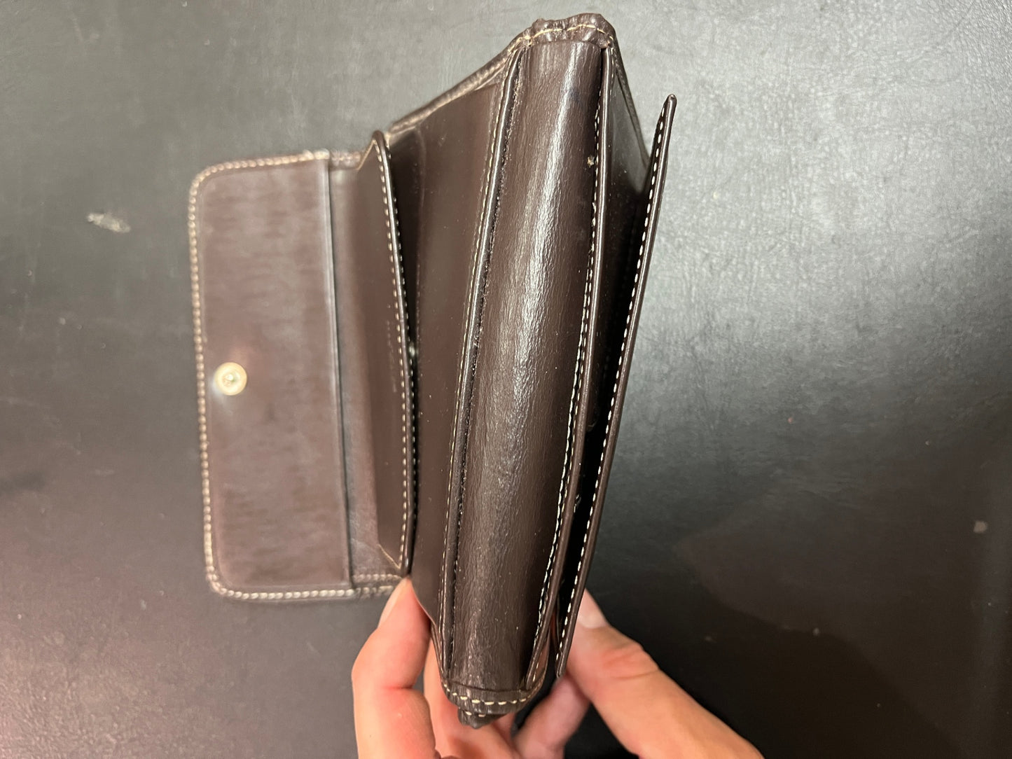 Pollini Geldbörse Monogramm Beige Braun Portemonnaie Klappbörse