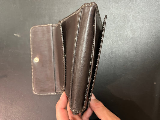 Pollini Geldbörse Monogramm Beige Braun Portemonnaie Klappbörse