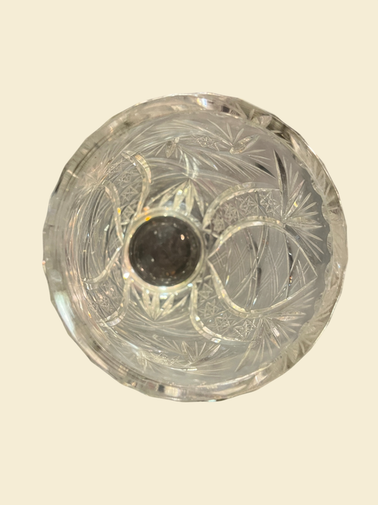 Geschliffene Glasvase 20 cm klar Vase mit Schliffdekor