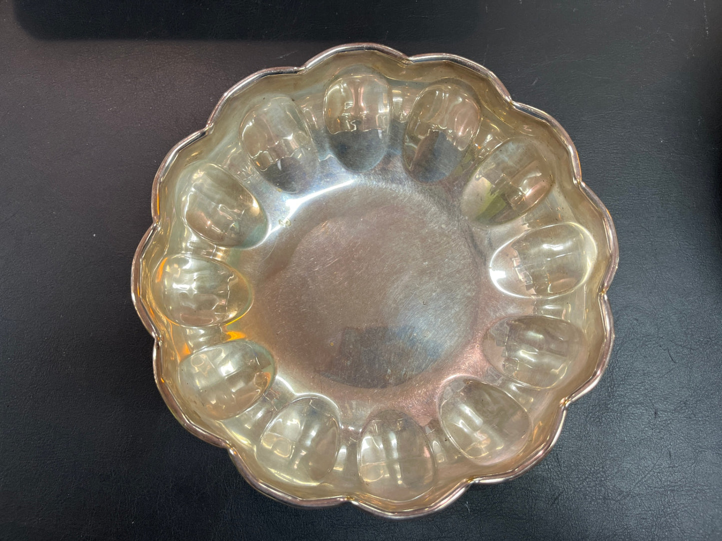 Metall Servierschale 20 cm Eierplatte Anbietschale mit Mulden