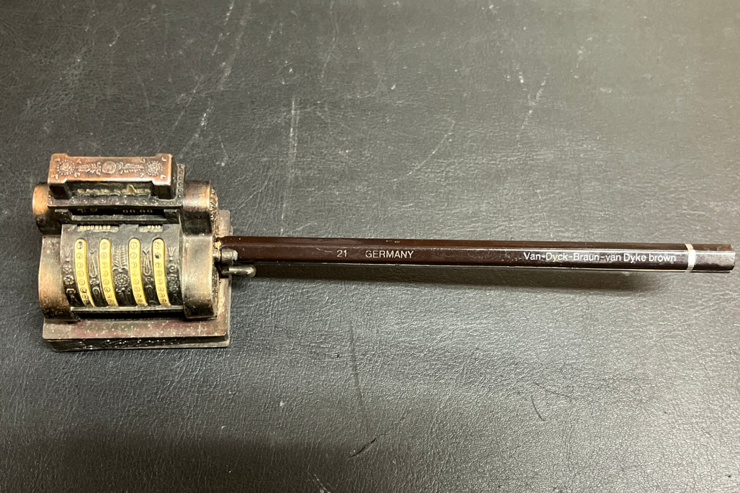 Miniatur Registrierkasse National Metall Bleistiftspitzer Vintage