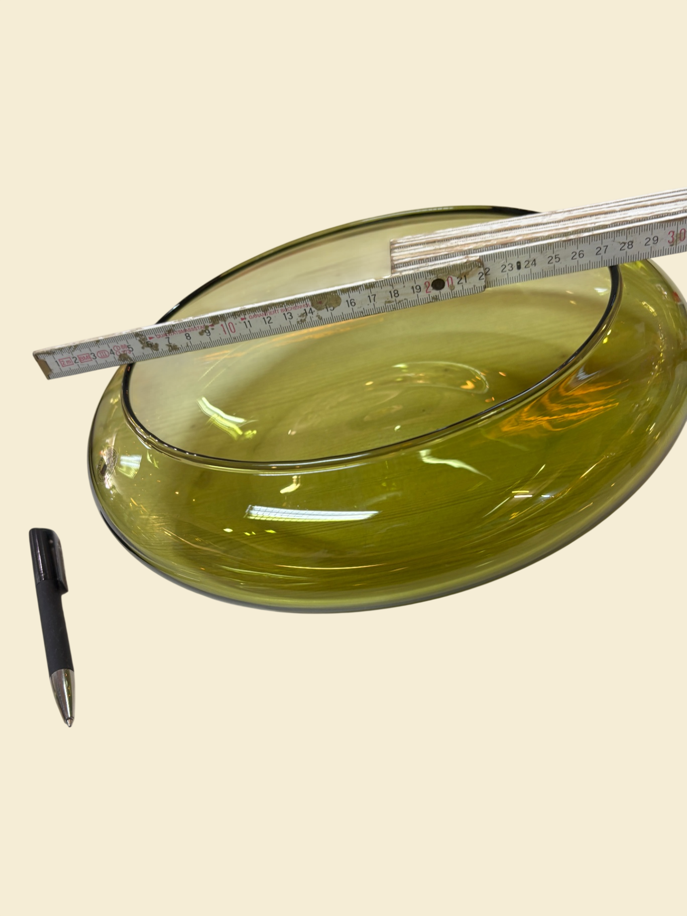 Orrefors Sweden Glasschale grün ca 30 cm