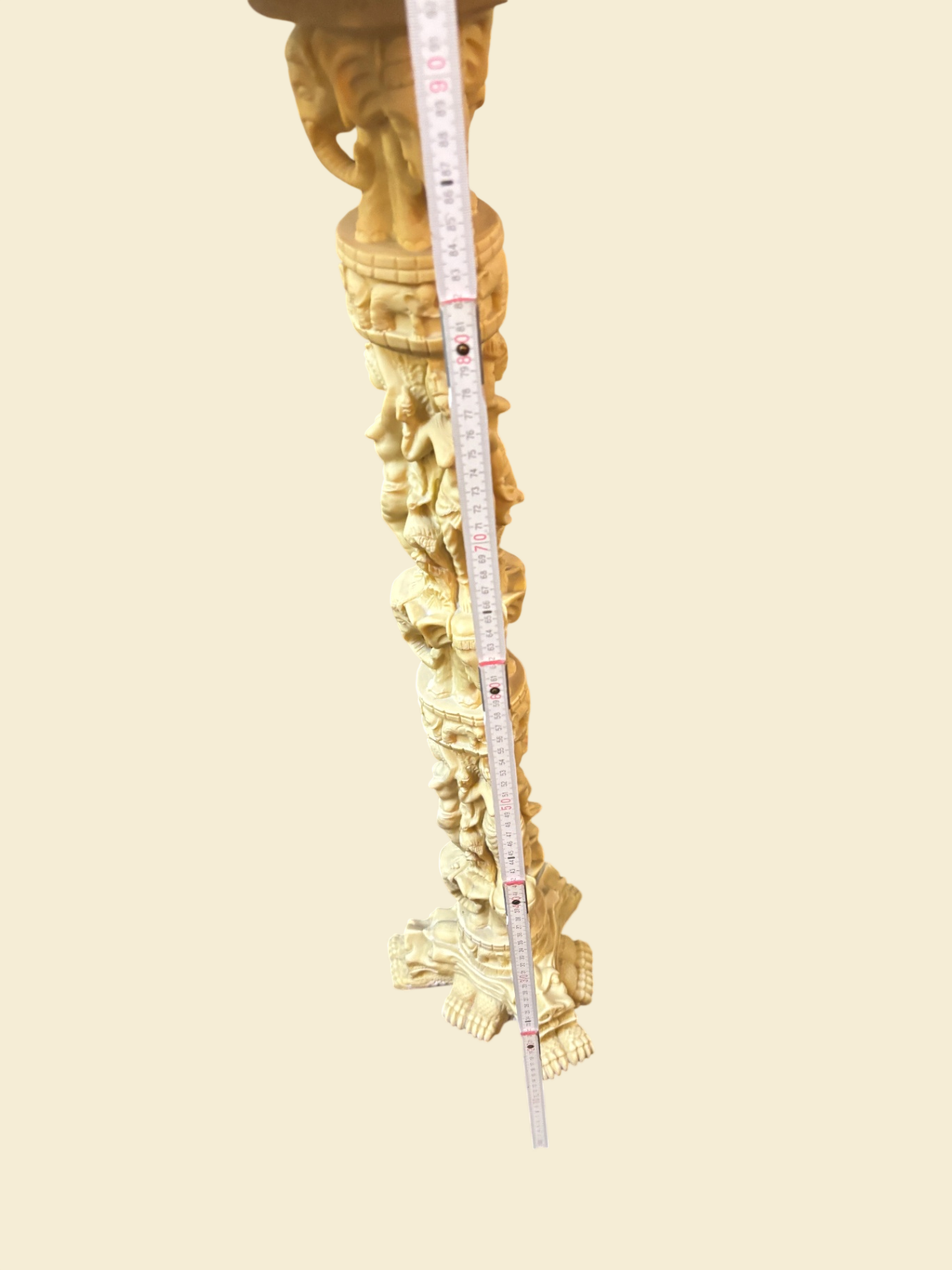 Dekorativer Hocker Elefanten Figuren Sockel  Speckstein 100 cm