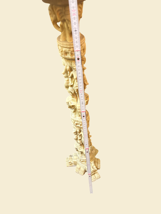Dekorativer Hocker Elefanten Figuren Sockel  Speckstein 100 cm