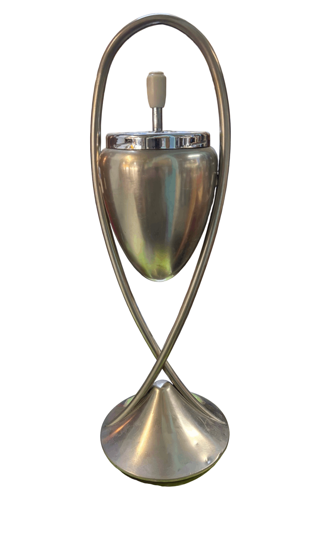 Vintage Standaschenbecher chromfarben 55 cm mit Drehmechanismus