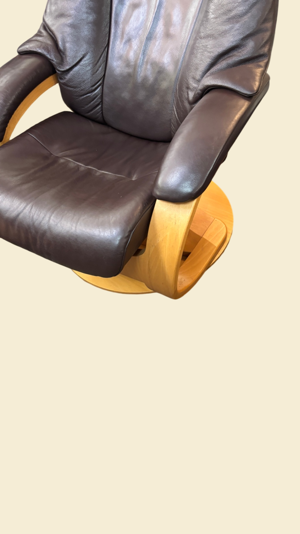 himolla Relaxsessel Echtleder braun drehbar Holzfuß verstellbar 105 cm