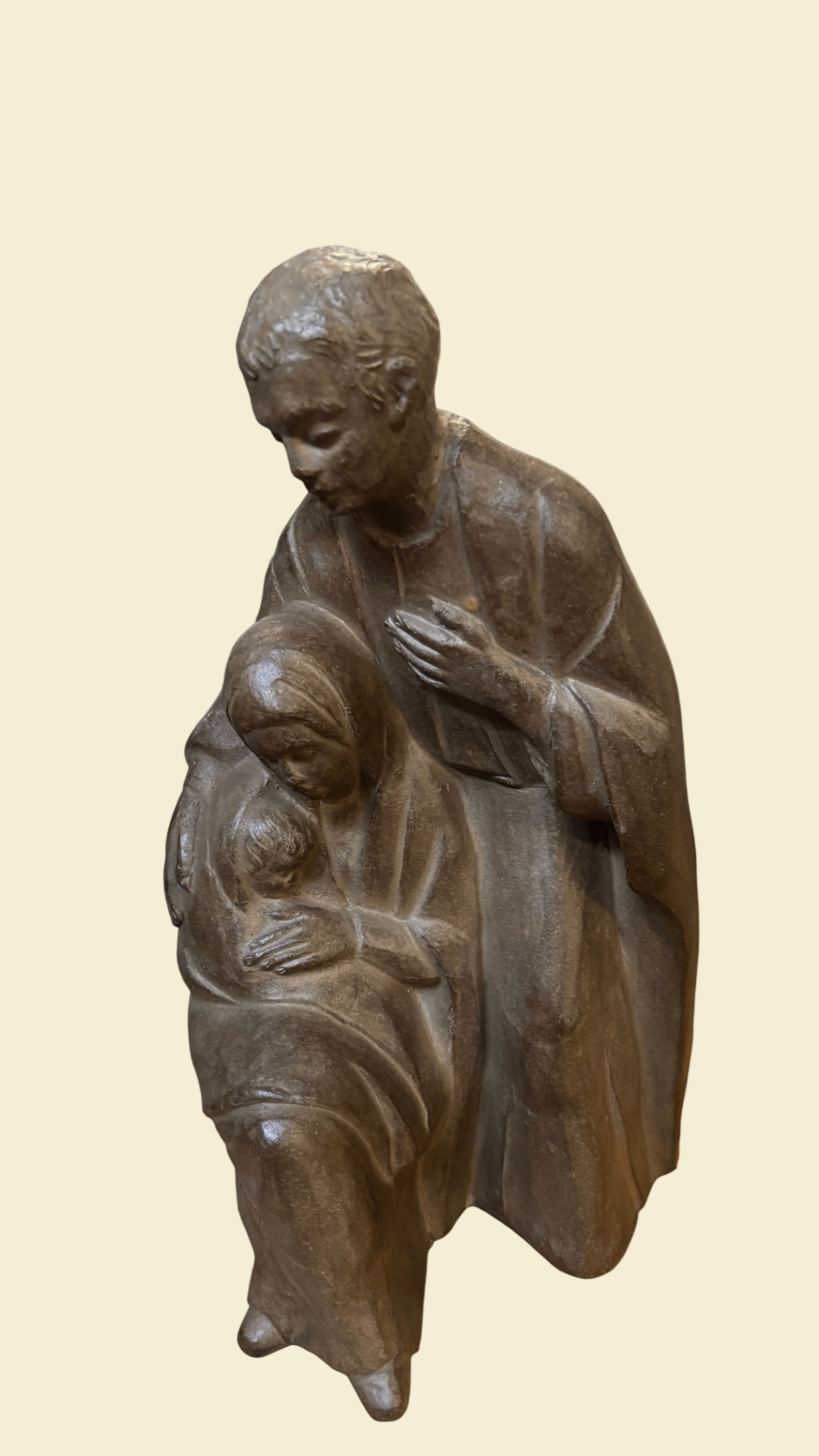 Helmut Bourger Heilige Familie Steinguss signiert 33 cm