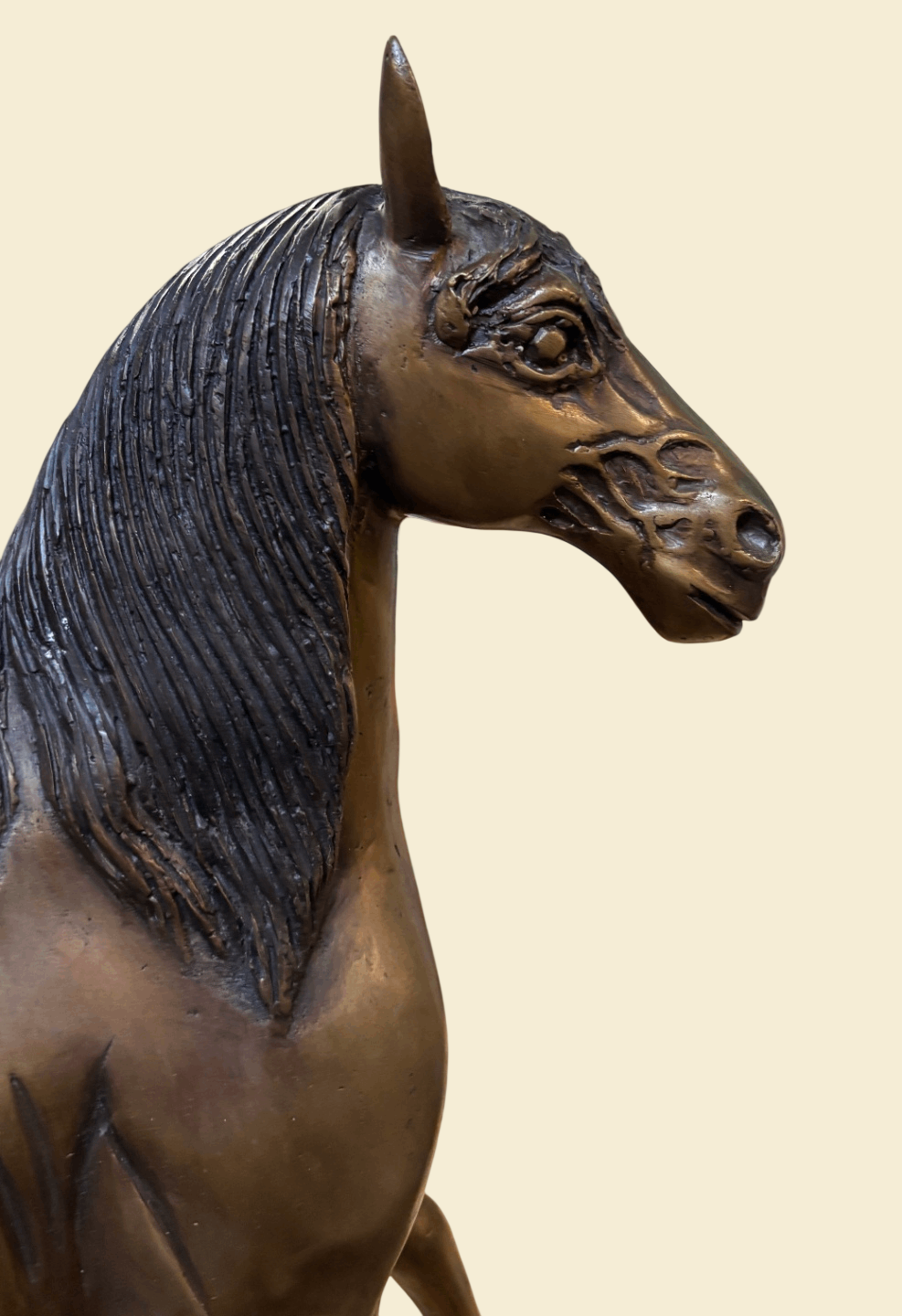 Große Pferdefigur Metall messingfarben 57 cm 7 kg Skulptur