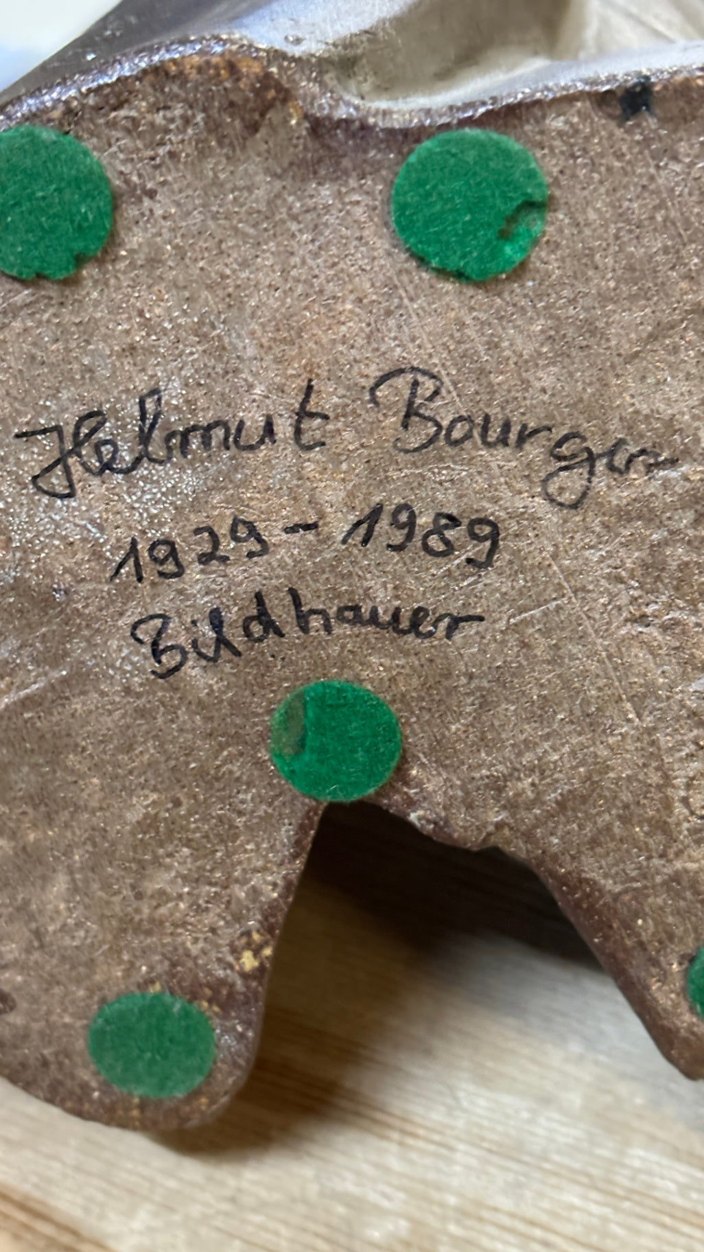 Helmut Bourger Heilige Familie Steinguss signiert 33 cm