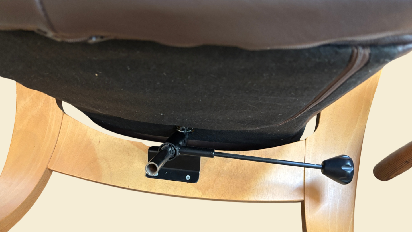 himolla Relaxsessel Echtleder braun drehbar Holzfuß verstellbar 105 cm