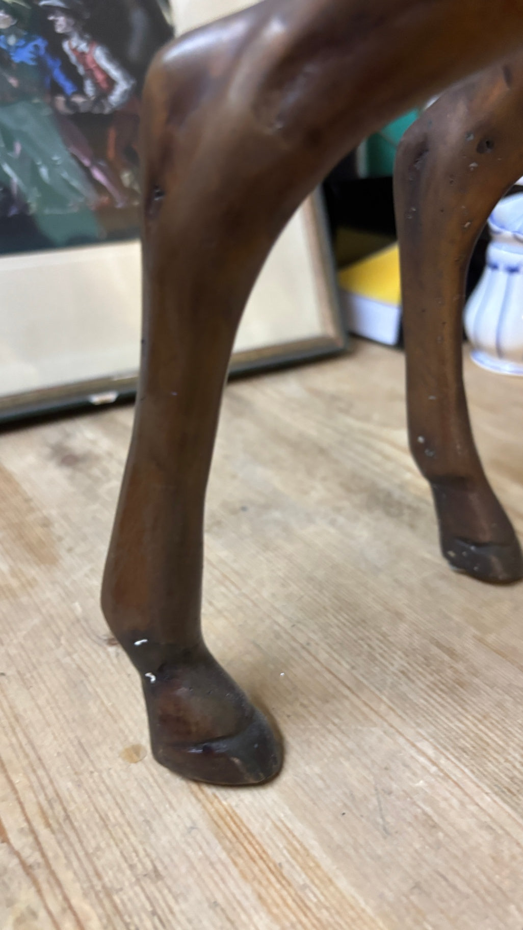 Große Pferdefigur Metall messingfarben 57 cm 7 kg Skulptur