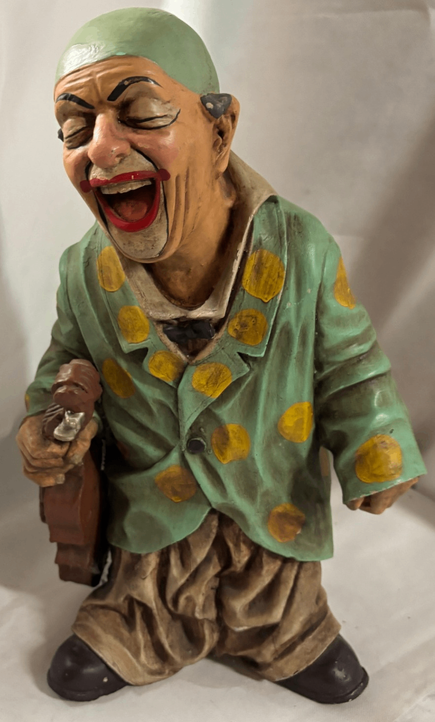 Jun Asilo Clownfigur signiert 52 cm handbemaltes Polyresin