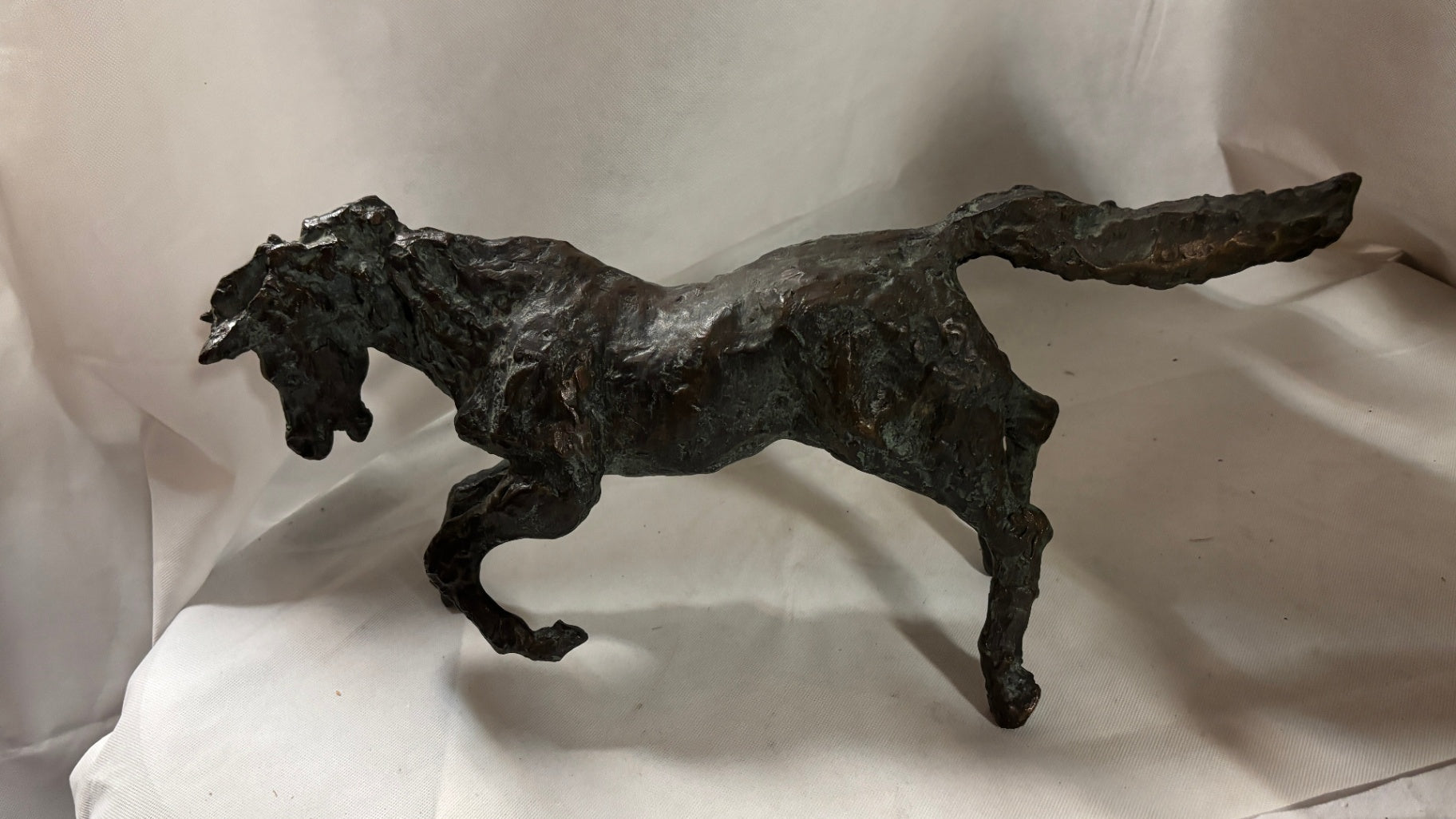 Friedrich Haufe Pferdeskulptur Bronze 1984 signiert 11 kg