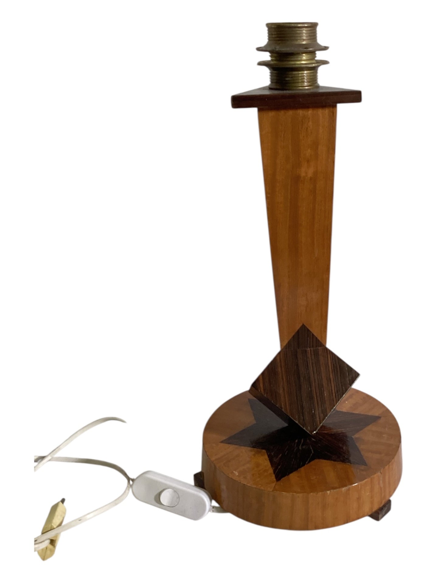 Vintage Tischlampenfuß Holz 43 cm