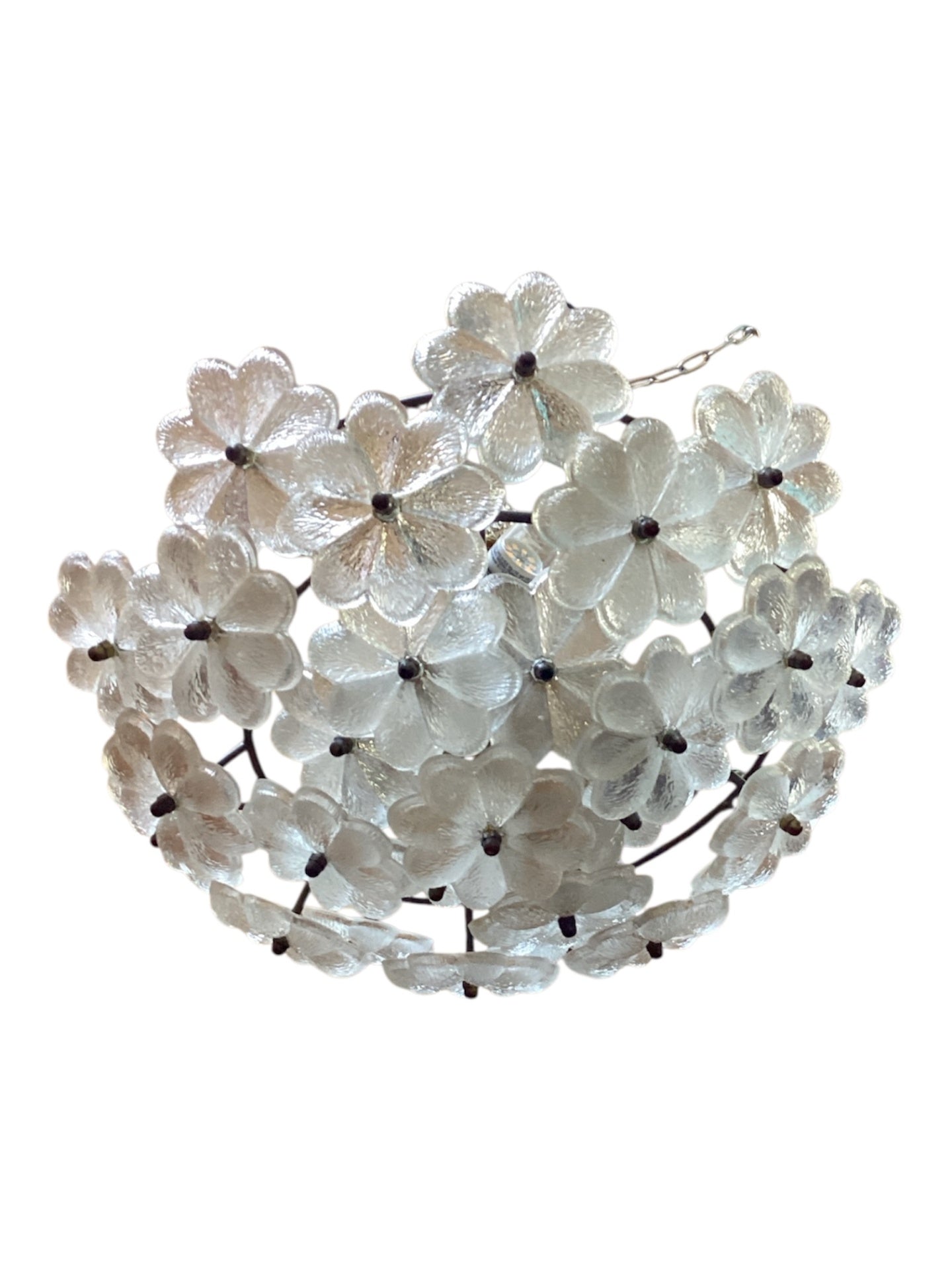 Vintage Kristallglas Deckenlampe Blumen 40 cm