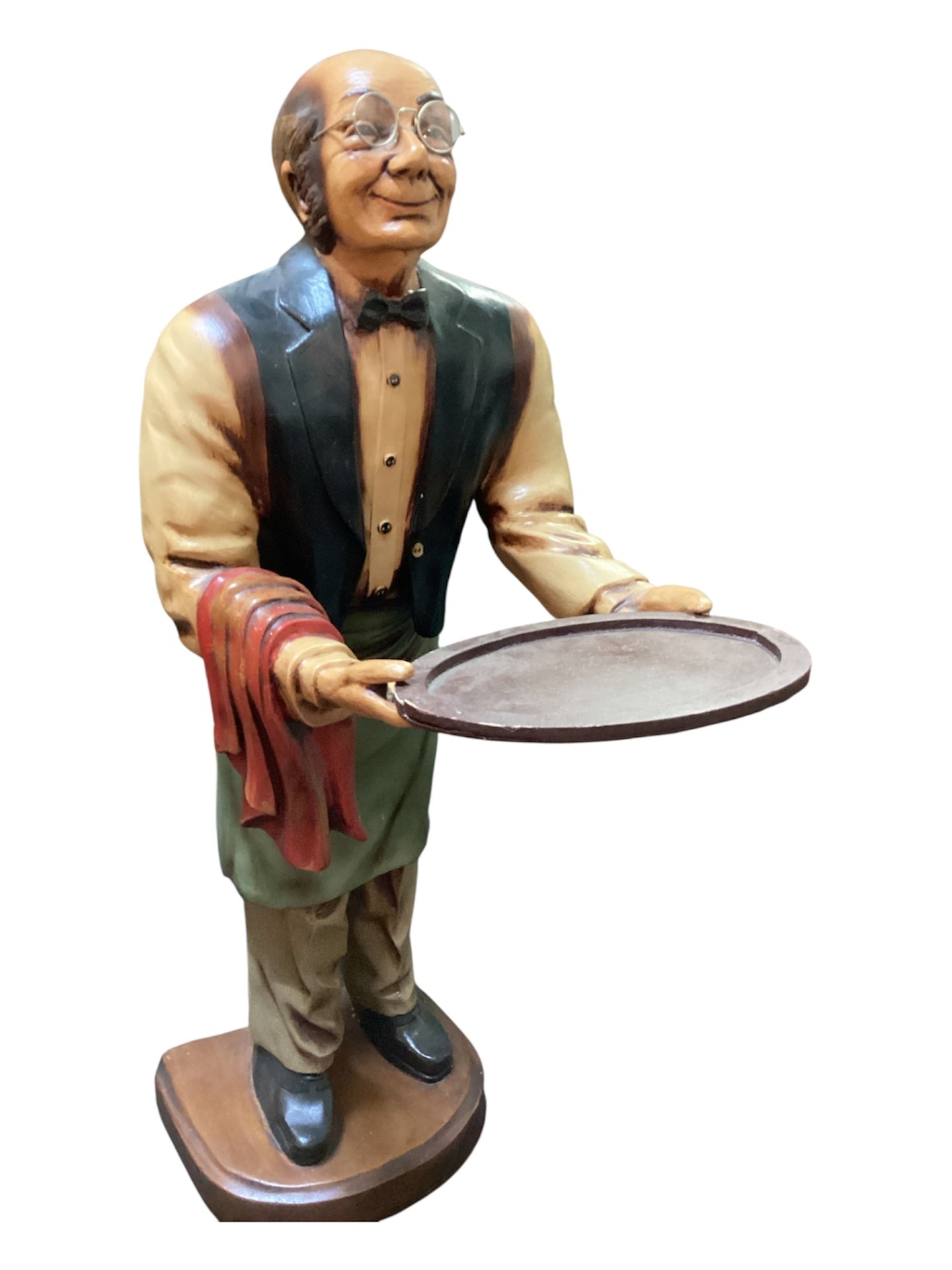 Dekorative Kellnerfigur mit Tablett 95 cm