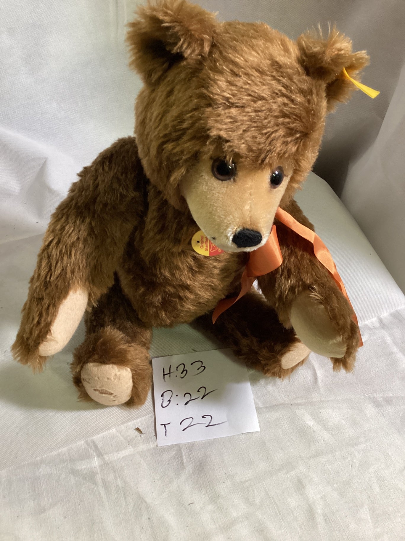 Steiff Teddybär braun mit Knopf im Ohr 33 cm