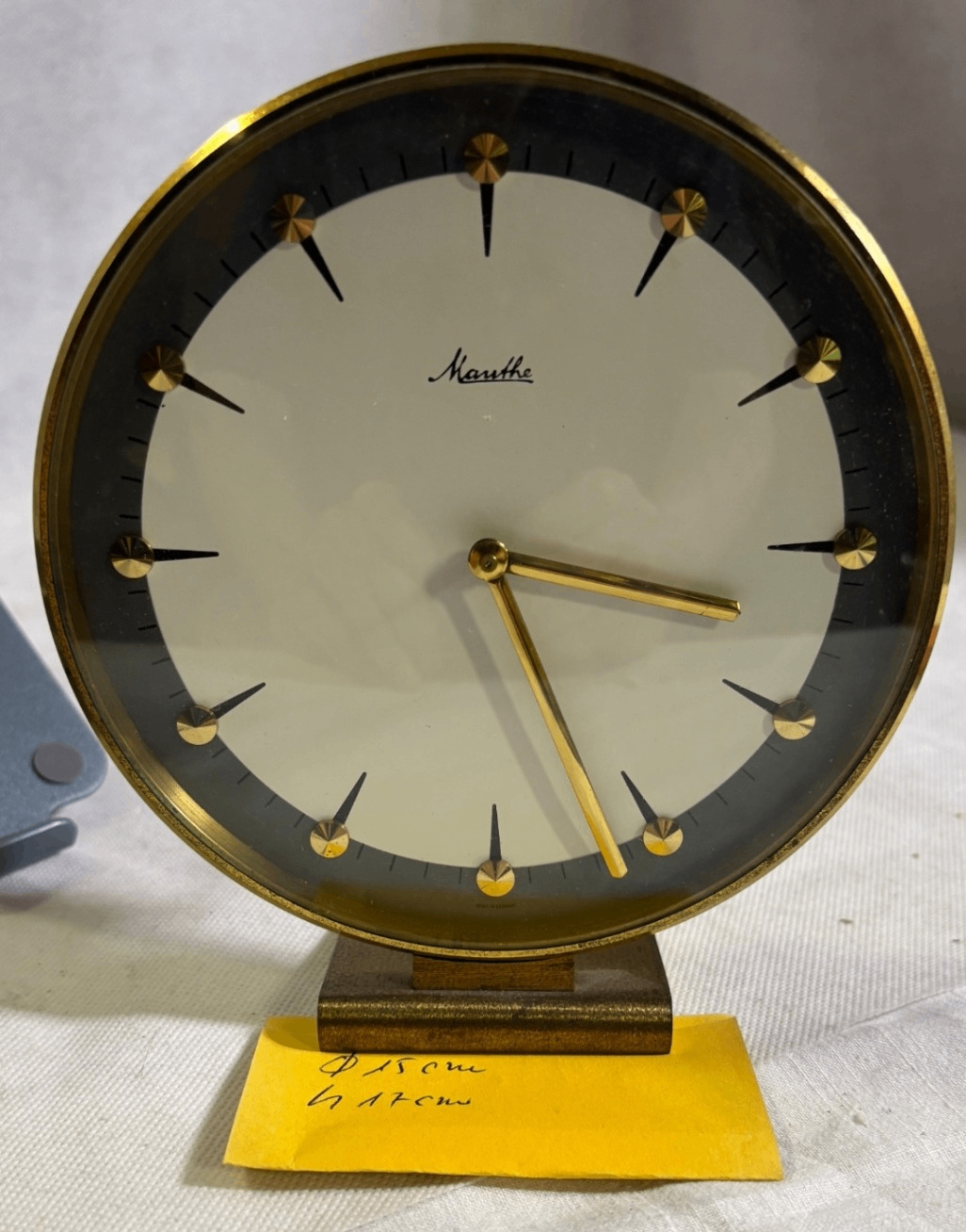 Mauthe Vintage Tischuhr Kaminuhr rund – läuft