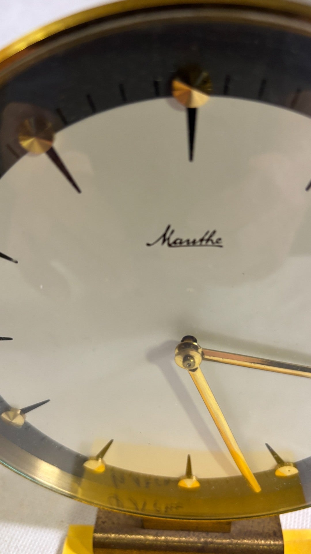 Mauthe Vintage Tischuhr Kaminuhr rund – läuft