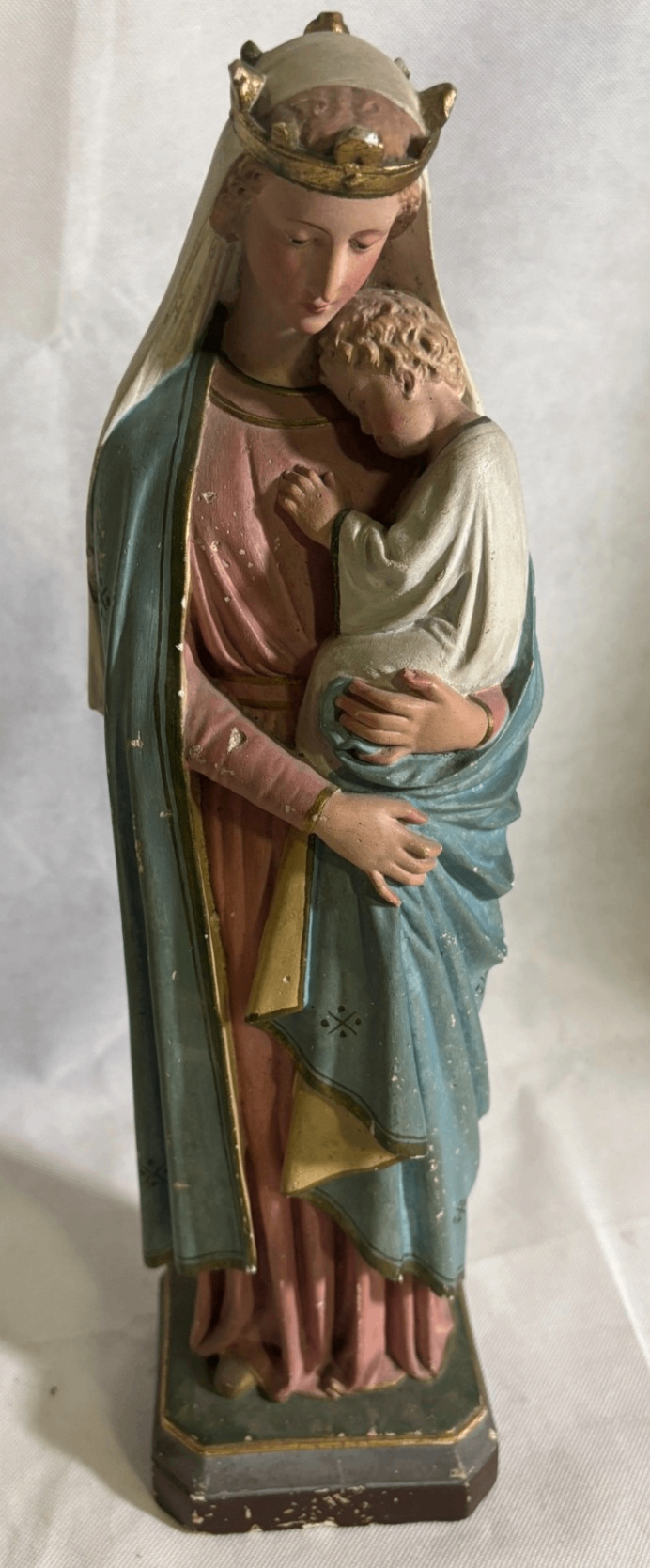 Madonna mit Kind farbig gefasste Figur ca. 40 cm