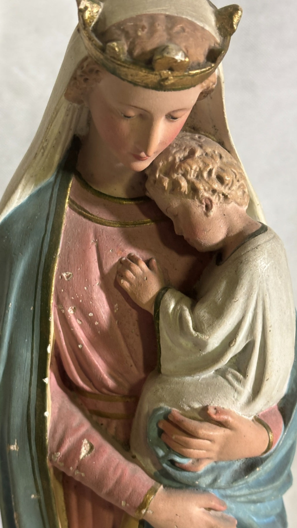 Madonna mit Kind farbig gefasste Figur ca. 40 cm