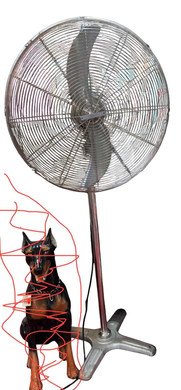 Großer Metall-Standventilator Windmaschine 63,5 cm Vintage