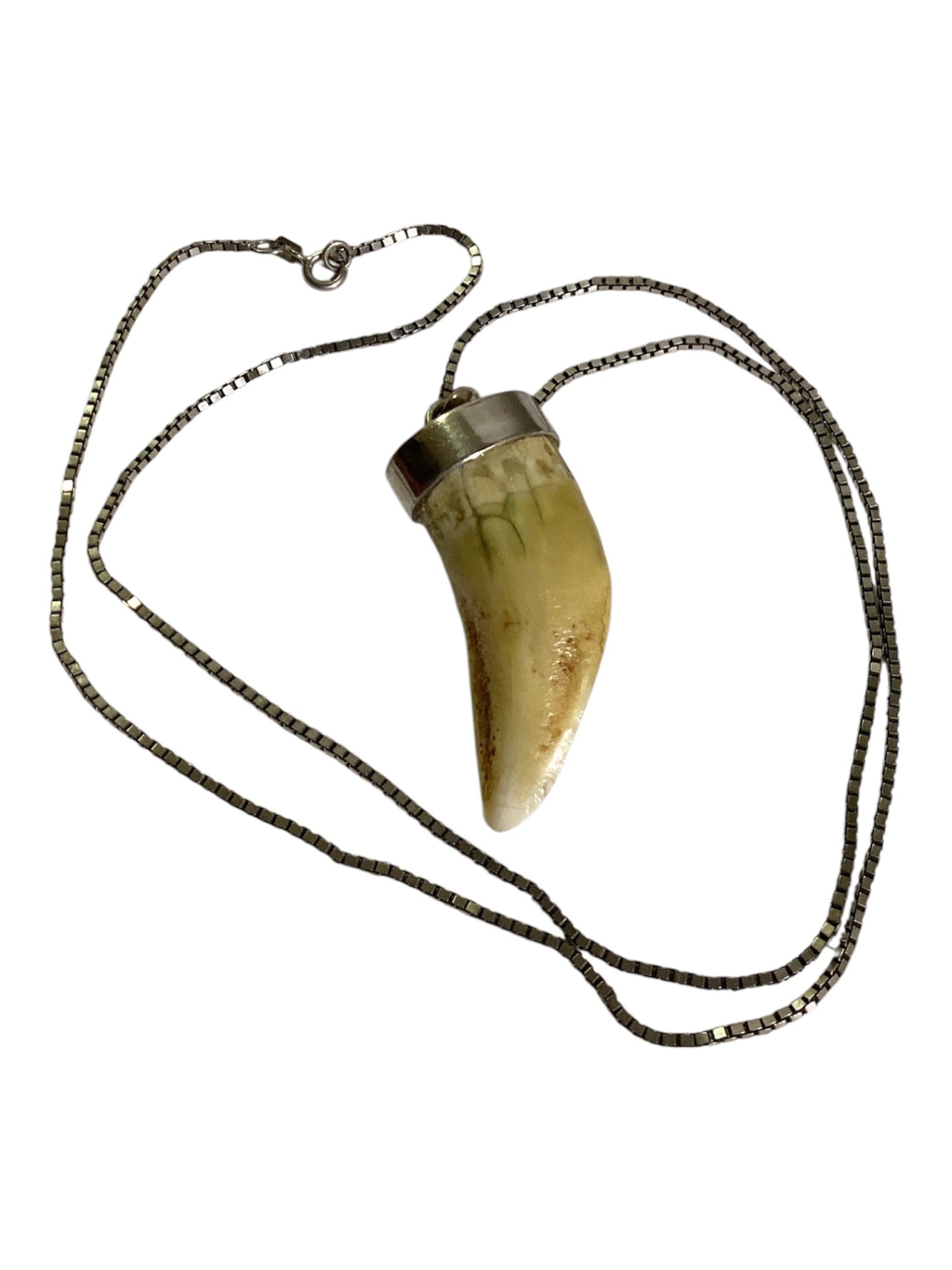 Vintage Halskette mit Zahn-/Krallenanhänger – 60 cm