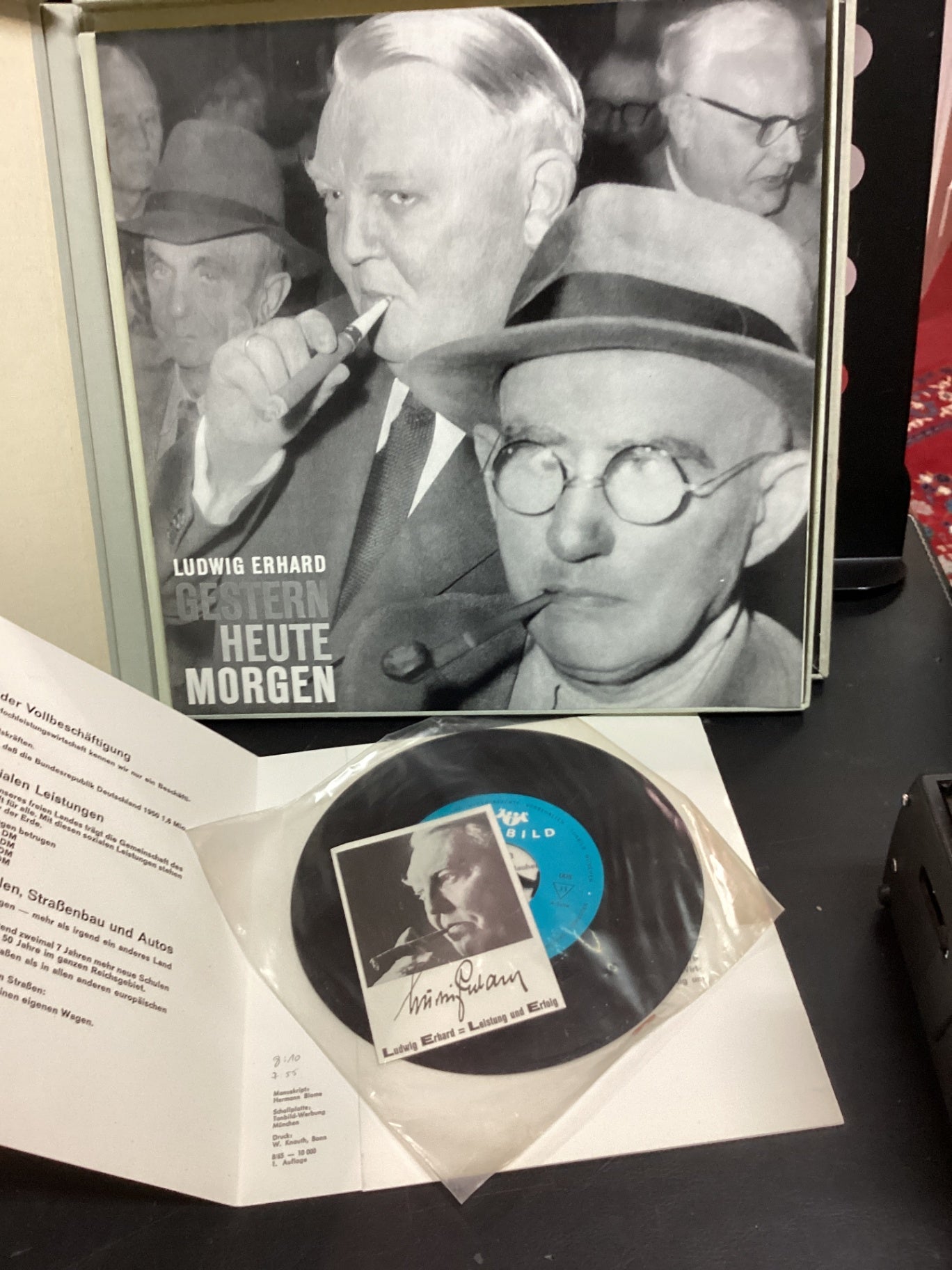 Ludwig Erhard Gestern Heute Morgen 2 LP Box Odeon 1961 + Beilagen
