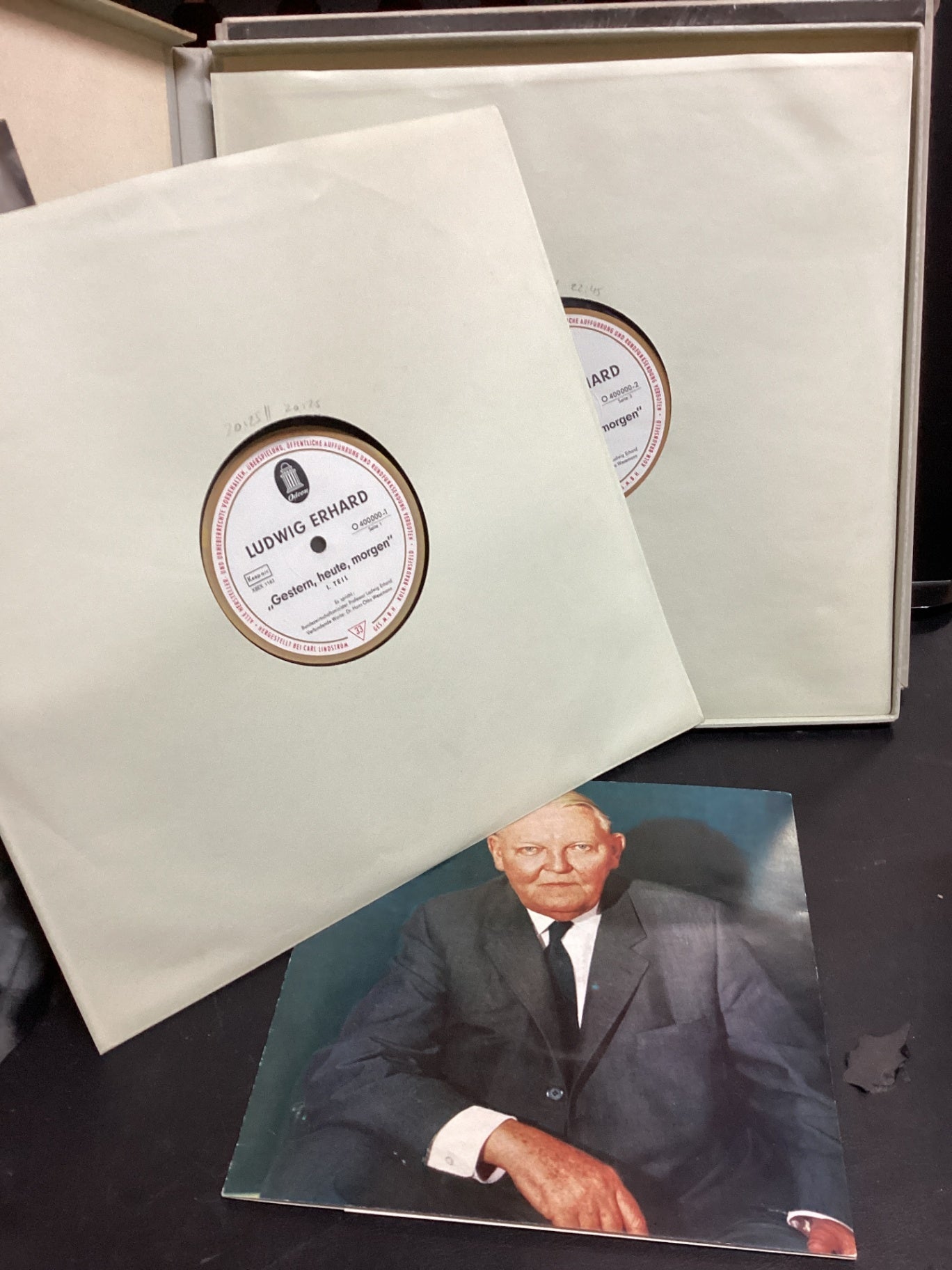 Ludwig Erhard Gestern Heute Morgen 2 LP Box Odeon 1961 + Beilagen