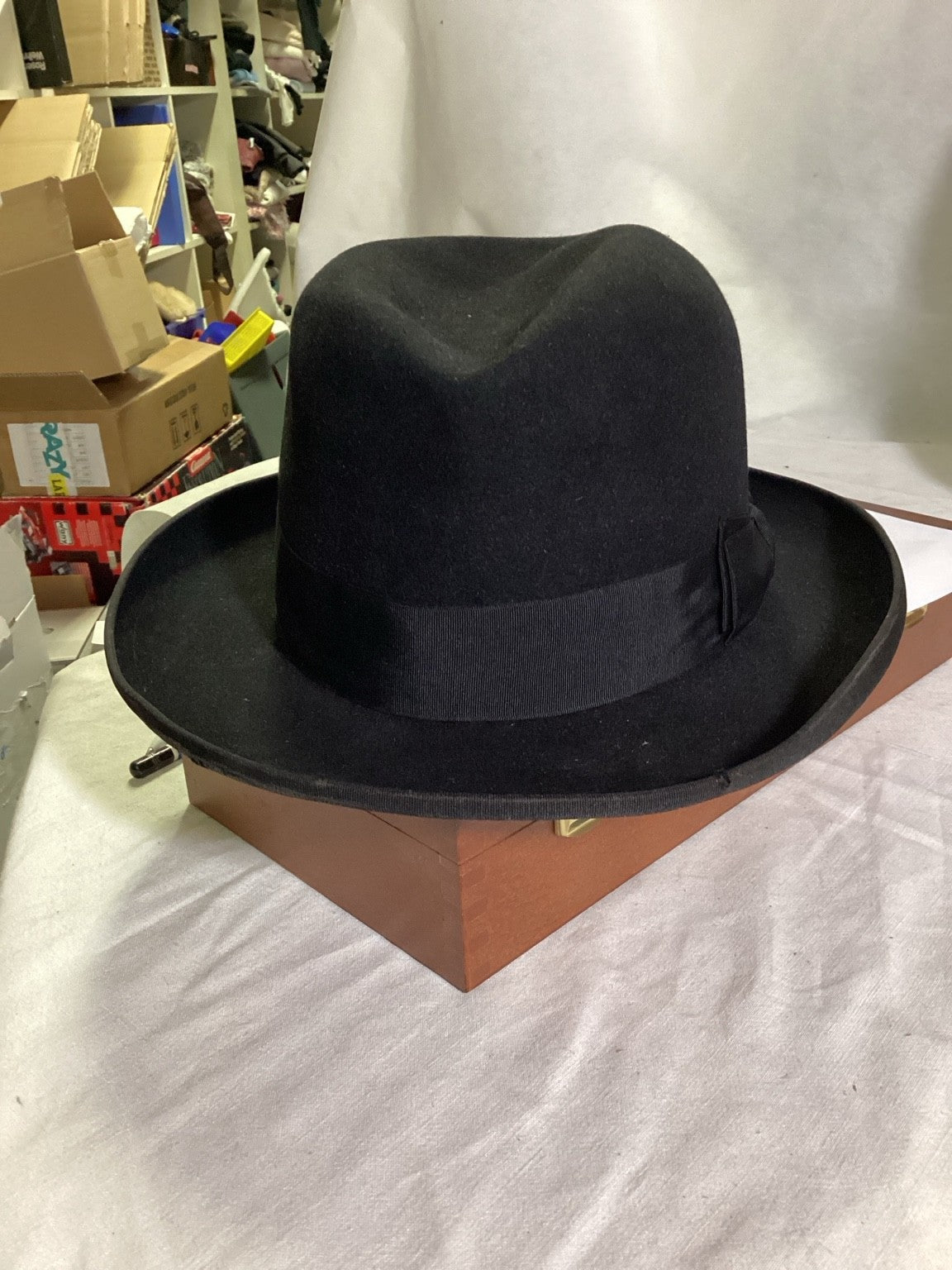 Mayser Vintage Herrenhut – schwarzer Filzhut / Fedora