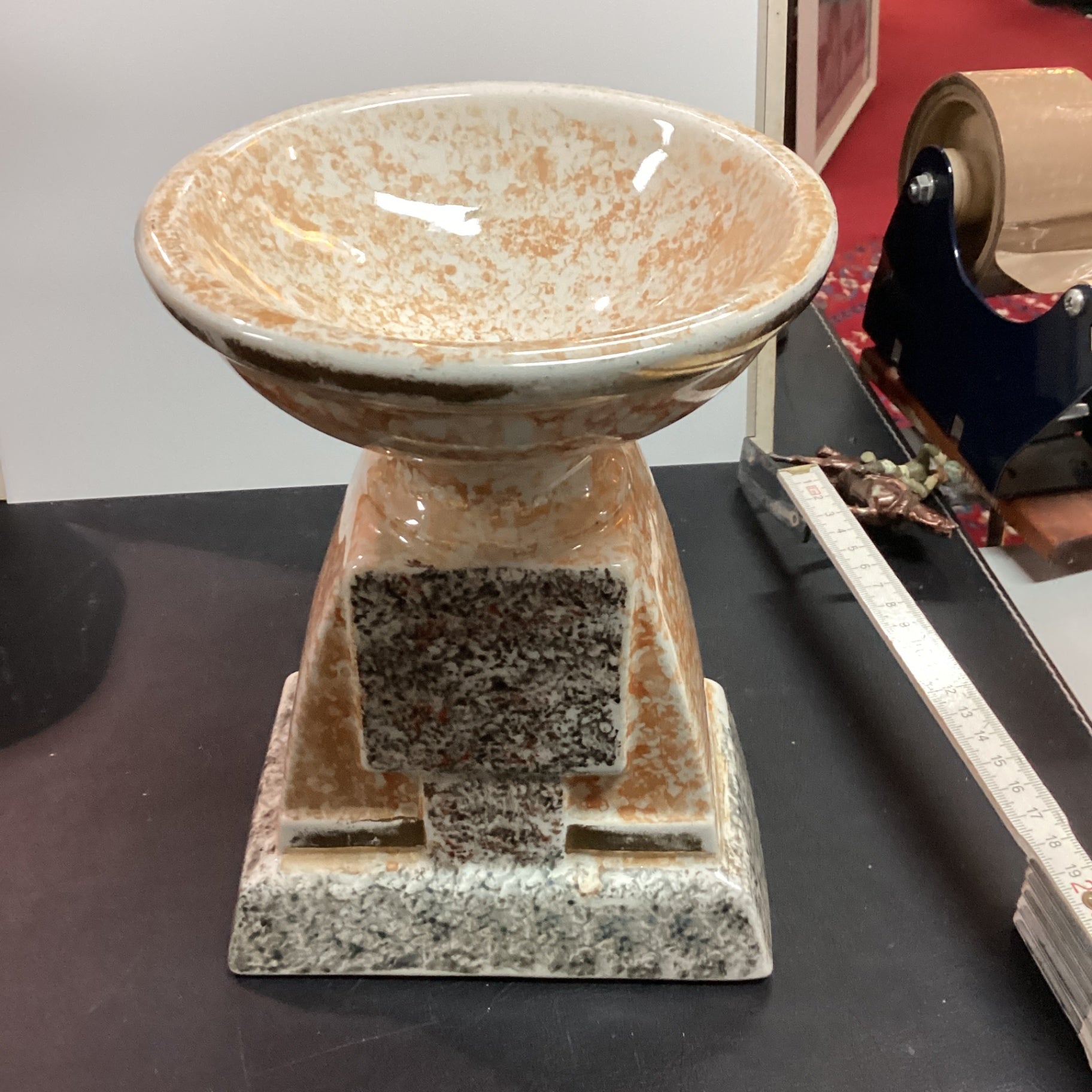 Art-déco Postamentvase / Aufsatzschale Keramik ca. 1920/30er Jahre