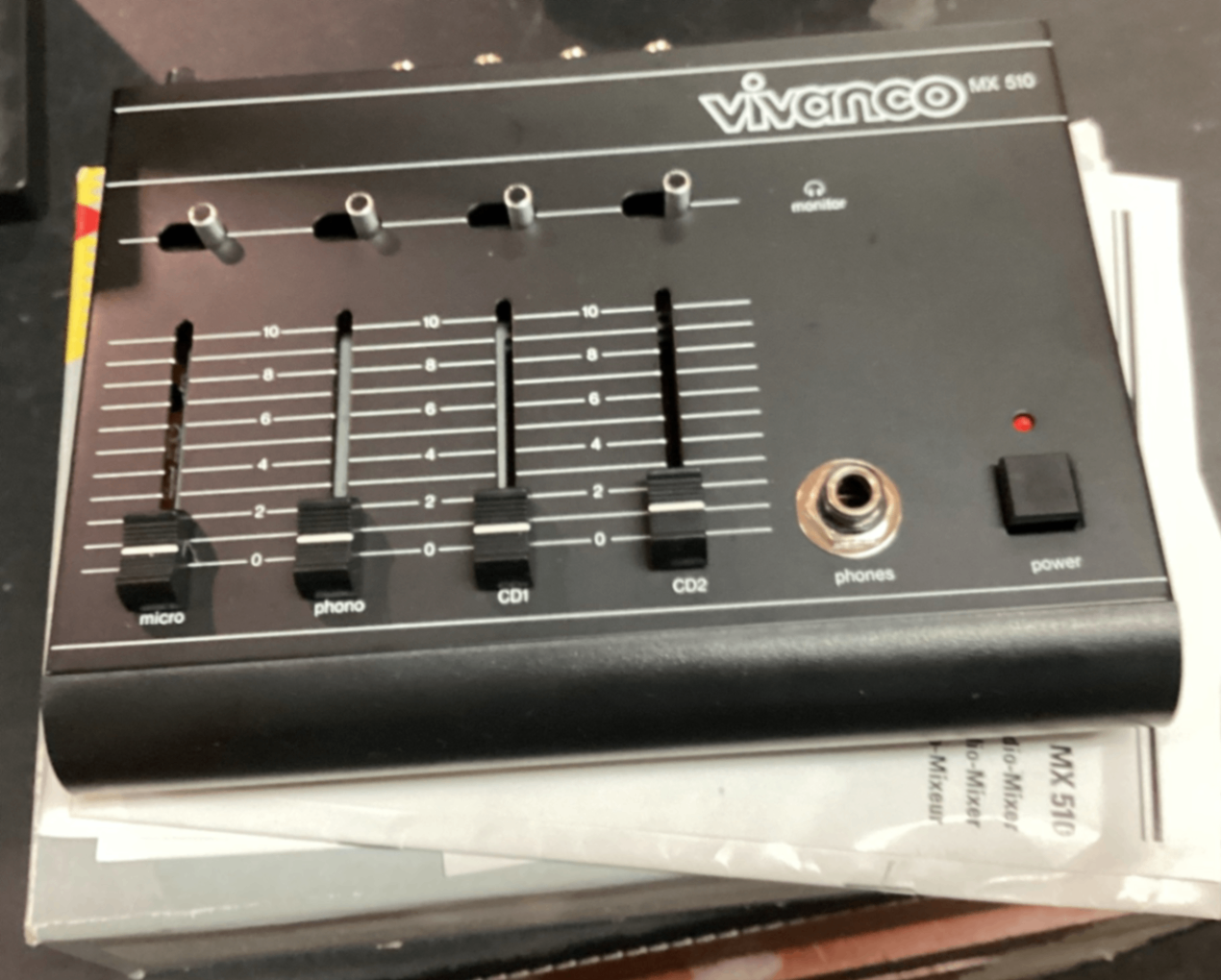Vivanco MX 510 – 4-Kanal-Audio-Mischpult mit 2 Netzteilen und OVP