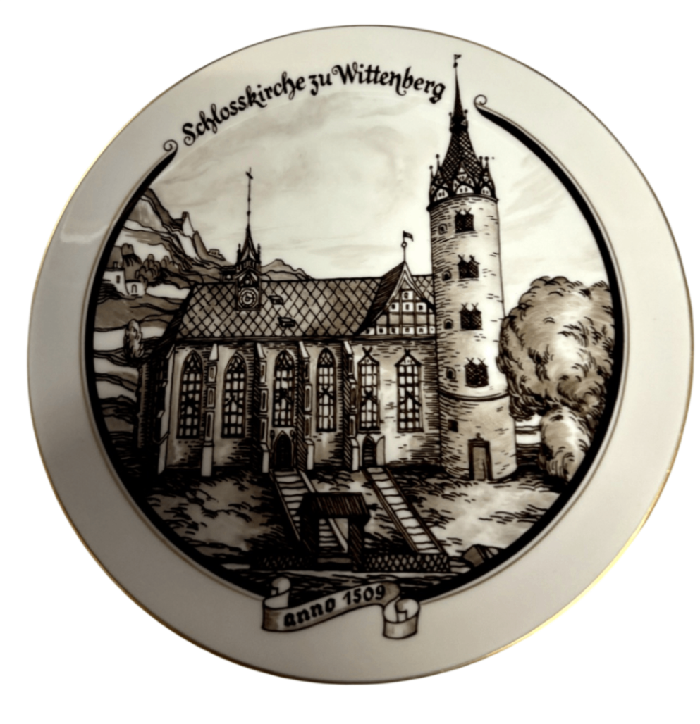Meissen Wandteller Luther 1483–1983 Schlosskirche Wittenberg 0811