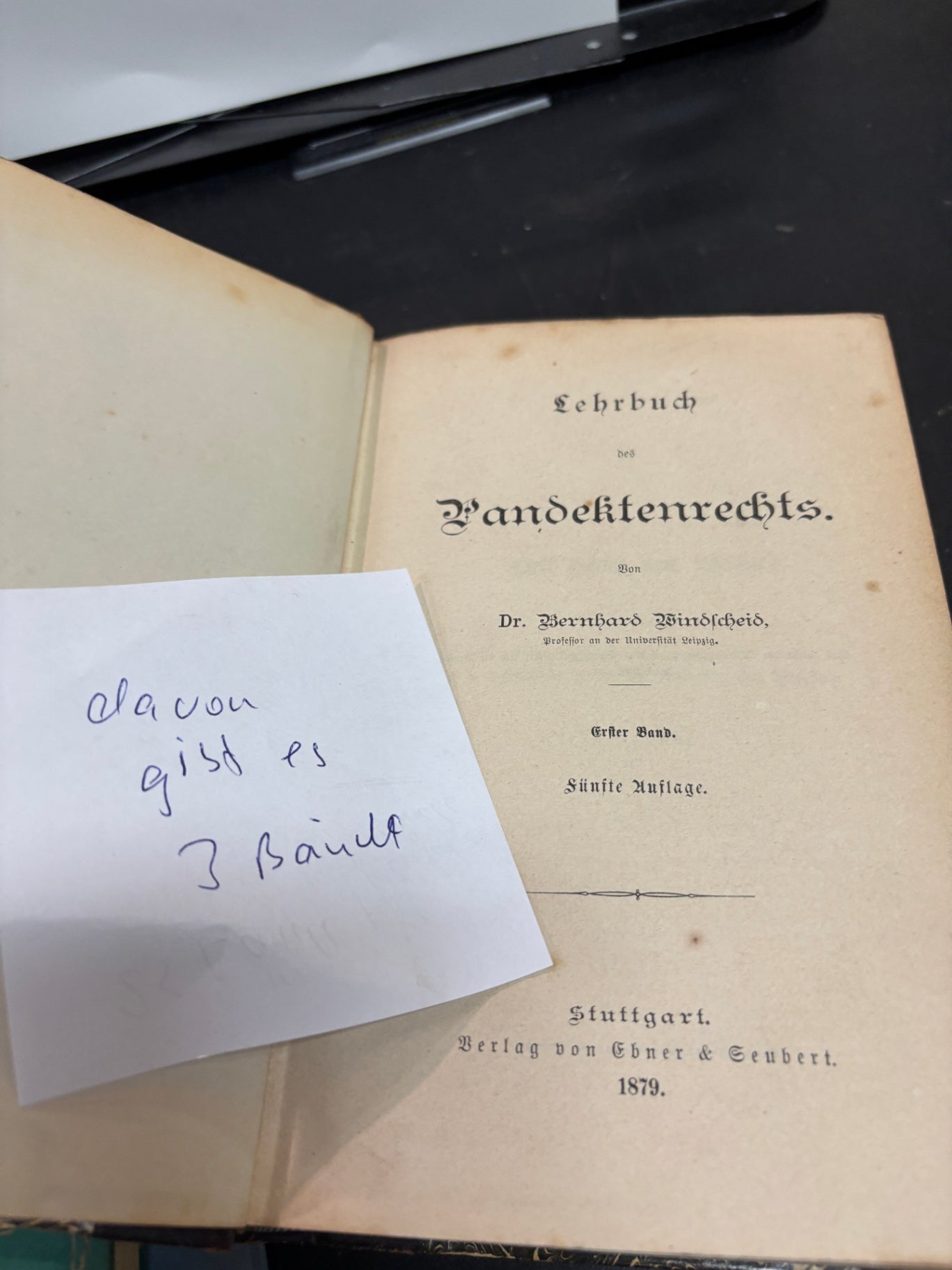 Bernhard Windscheid – Lehrbuch des Pandektenrechts – 3 Bände 1879