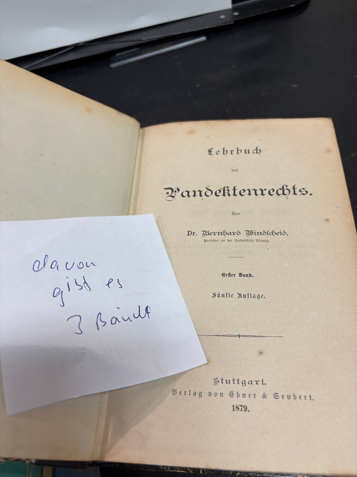 Bernhard Windscheid – Lehrbuch des Pandektenrechts – 3 Bände 1879