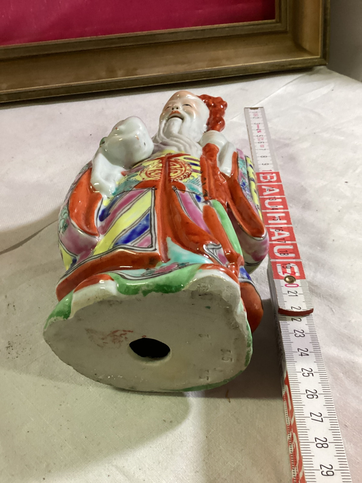 Chinesische Porzellanfigur Shou Lao Shouxing Gott der Langlebigkeit ca. 25 cm