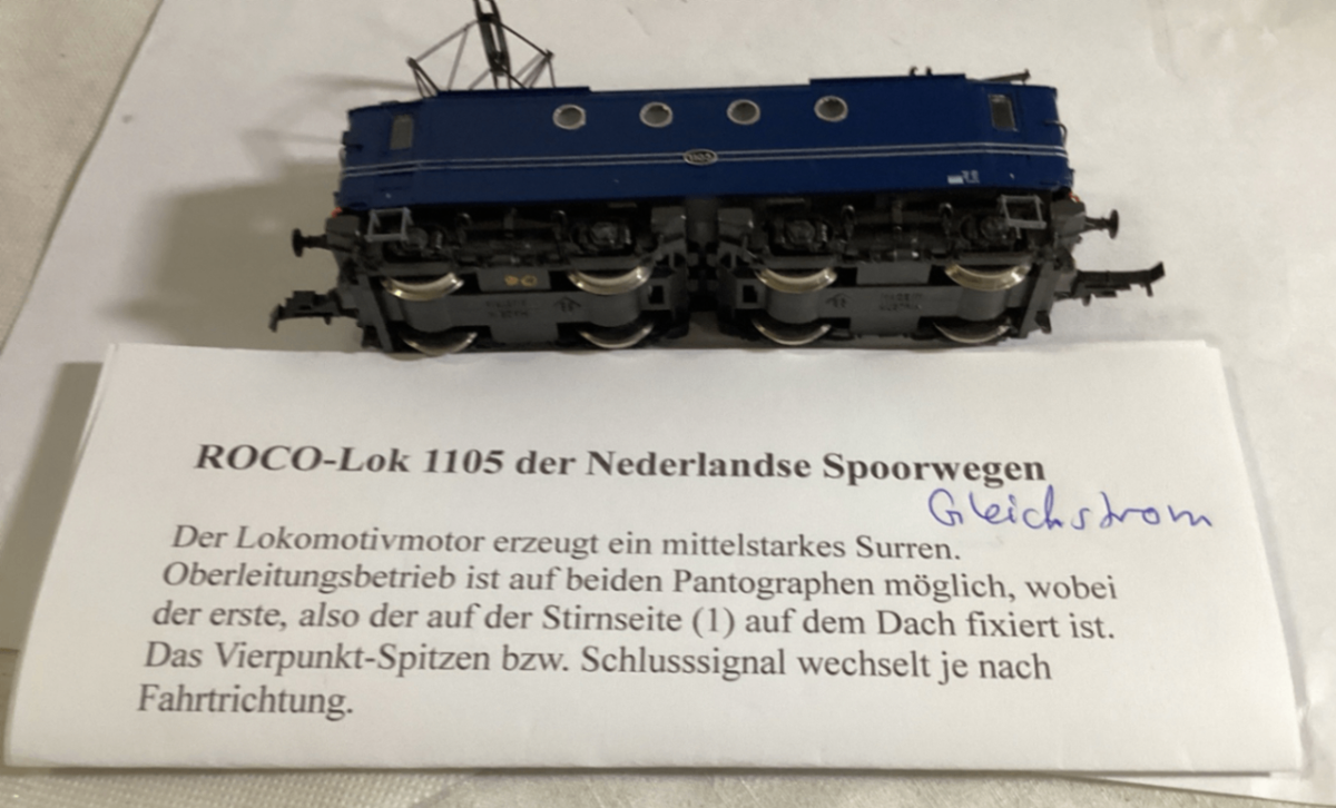 Roco H0 43465 NS Elektrolok 1105 blau – DC analog – geprüft