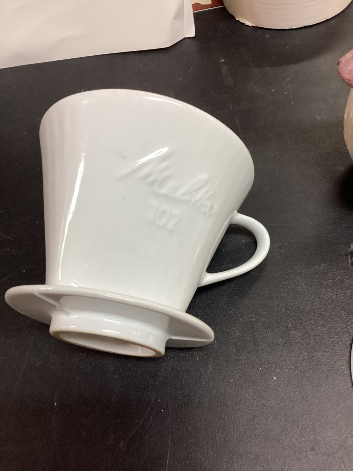 Melitta Kaffeefilter 102 aus weißem Porzellan, Handfilter