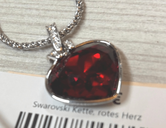 Swarovski Kette, rotes Herz